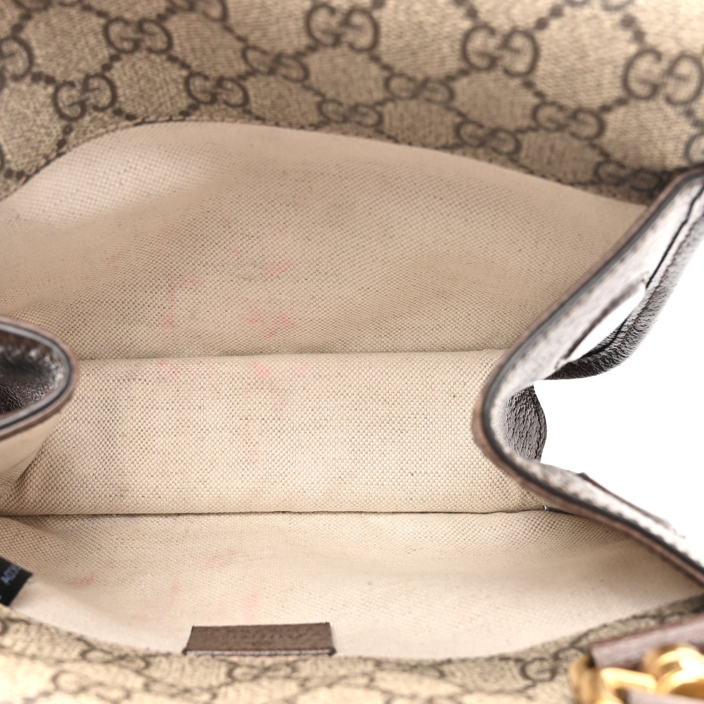 GG Supreme Monogram Web Small Neo Vintage Double Flap Messenger Bag Beige New Acero
