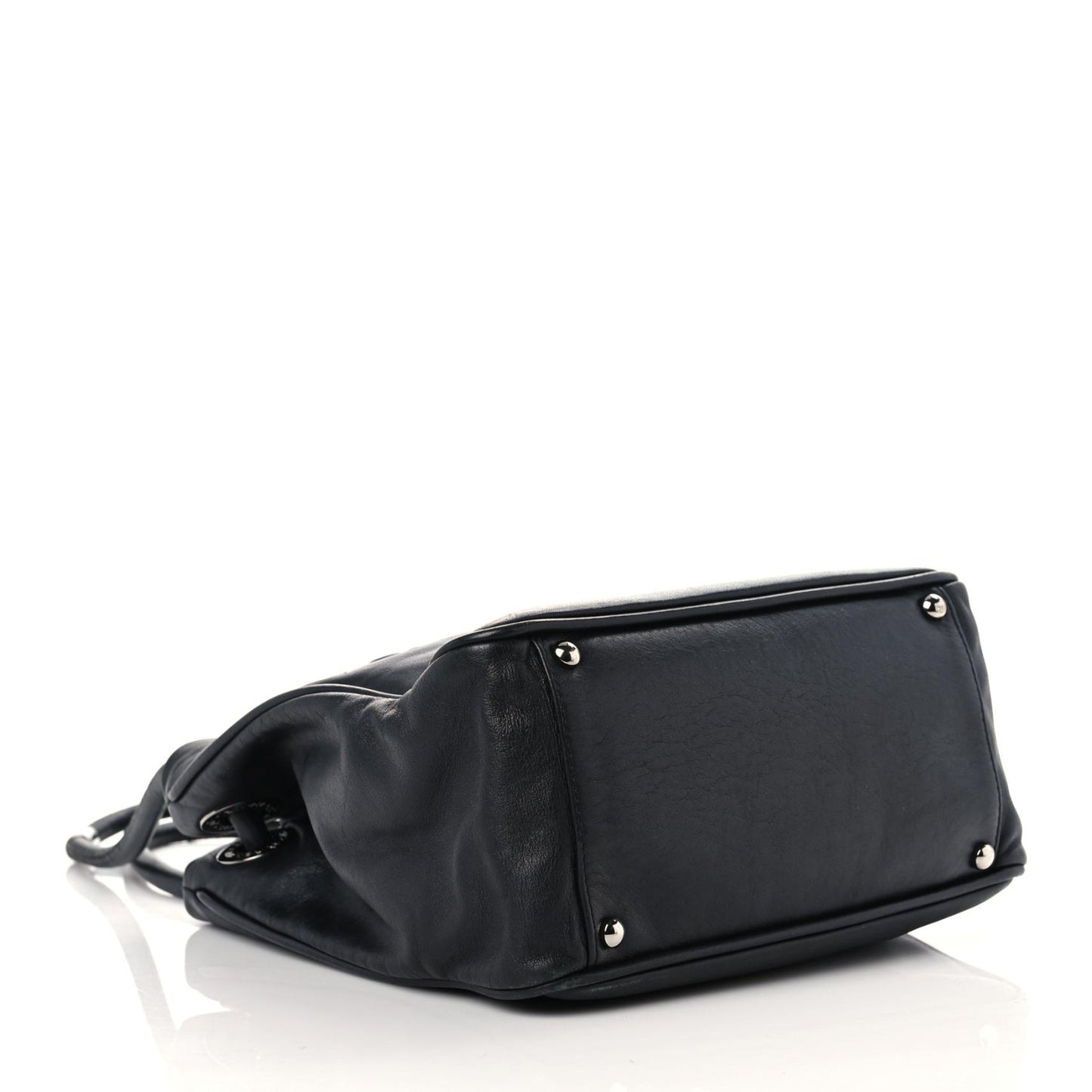 Lambskin Patent Calfskin Camellia Tote Black