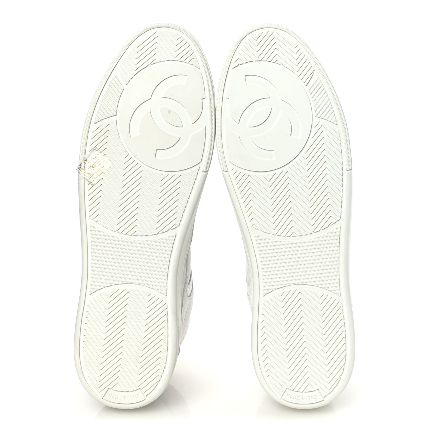 Calfskin CC High Top Sneaker 45 White