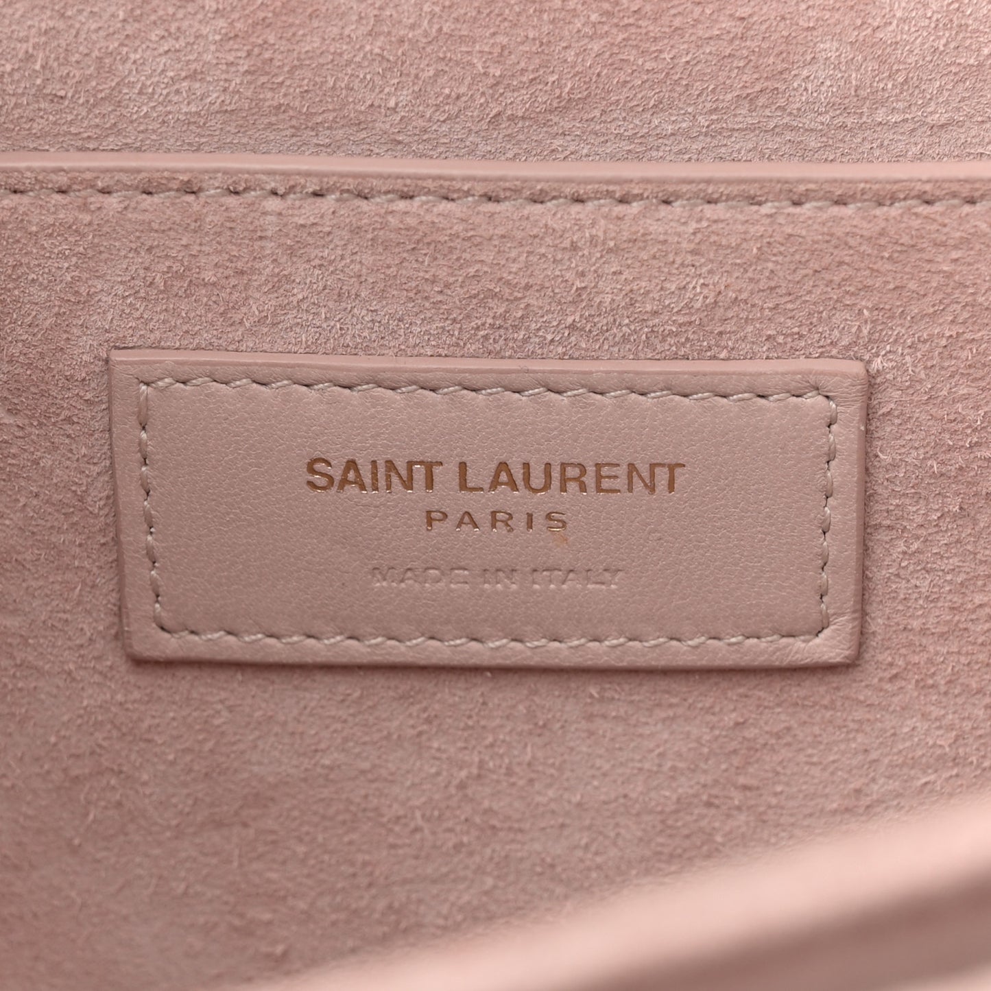 Smooth Calfskin Suede Medium Bellechasse Bag Marble Pink