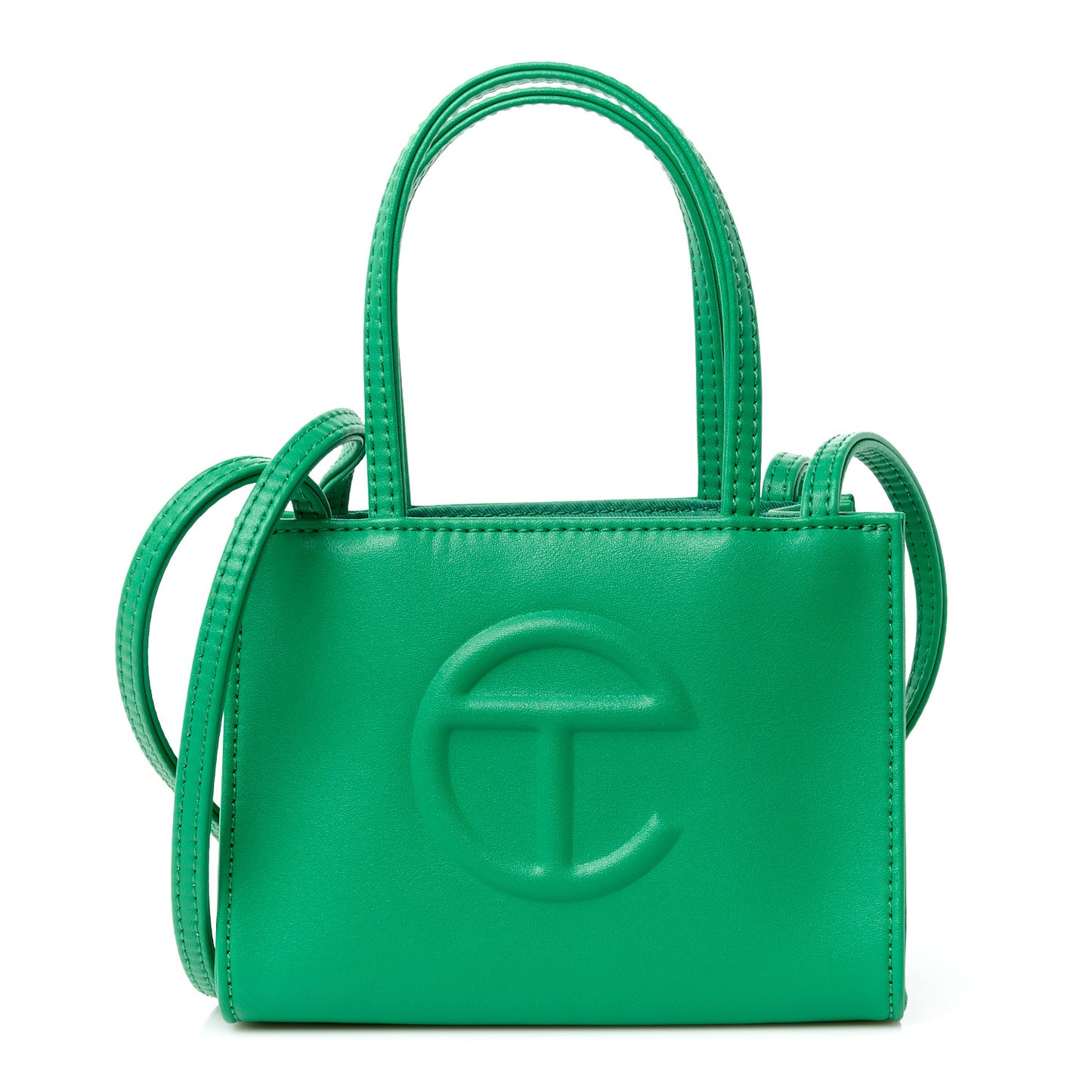 Vegan Leather Small Shopping Bag Greenscreen