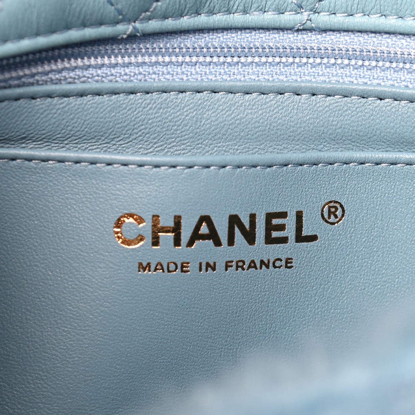 Shearling Lambskin Quilted Flap Blue