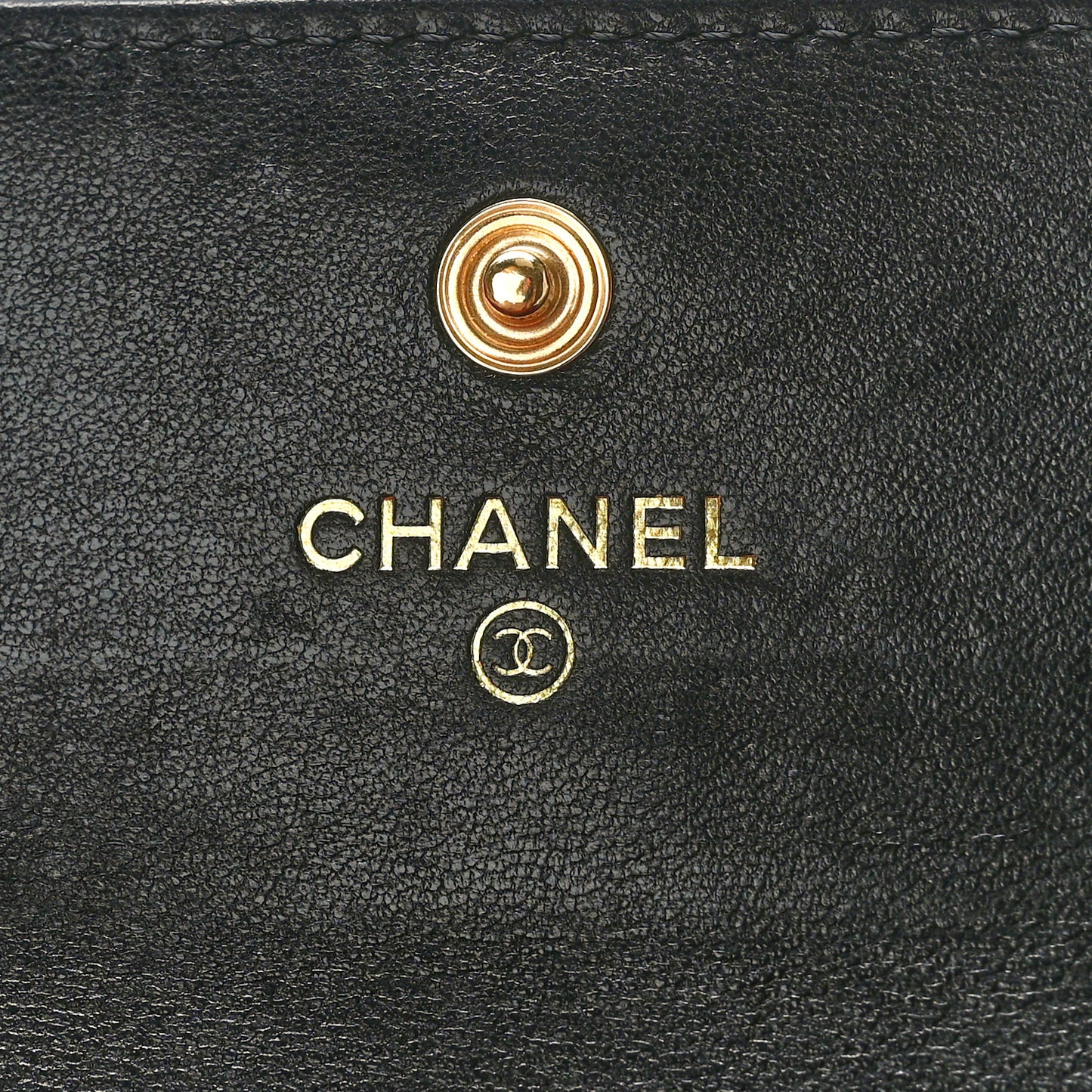 Lambskin Quilted Chanel 19 Flap Card Holder Black
