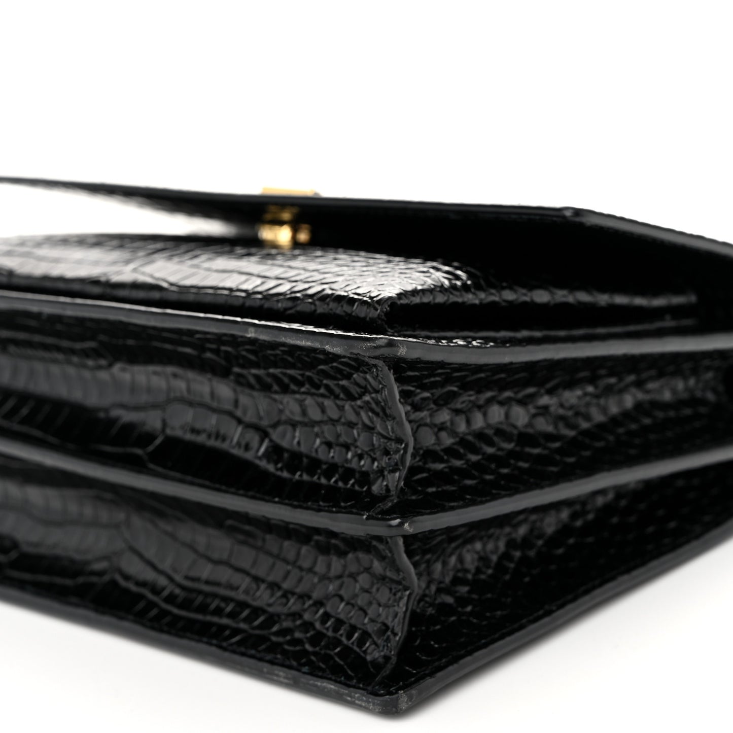 Calfskin Crocodile Embossed Medium Monogram Sunset Black