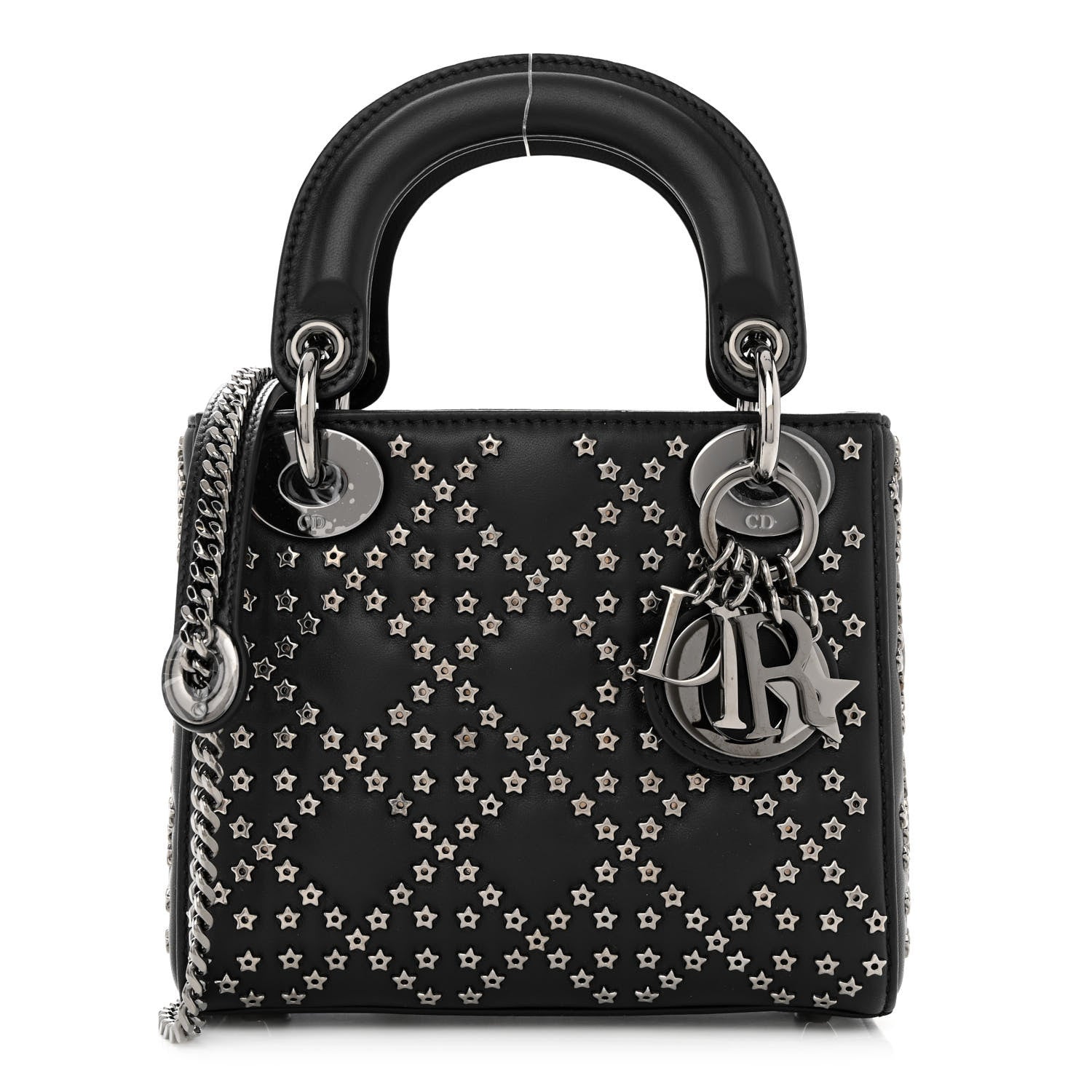 Christian Dior Lambskin Cannage Lucky Star Studded Mini Lady Dior