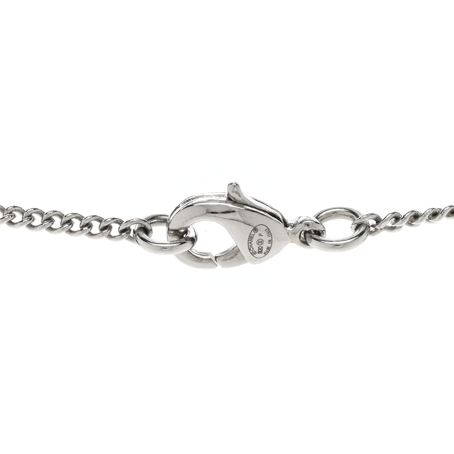 Crystal CC Star Pearl Drop Necklace Silver