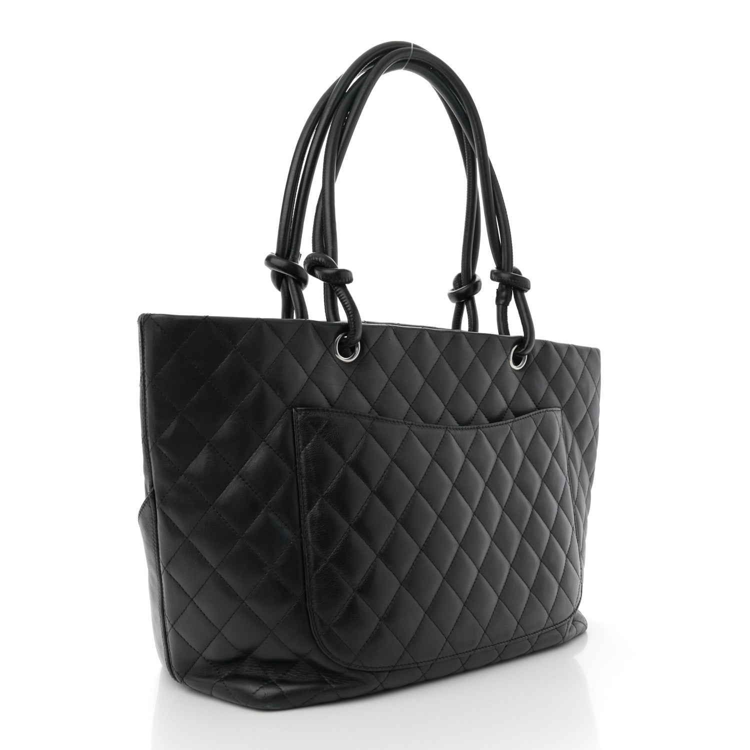 Chanel Calfskin Quilted Large Cambon Tote Black White 3 of 16