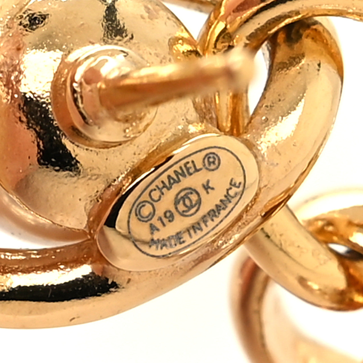 Pearl CC Drop Earrings Gold