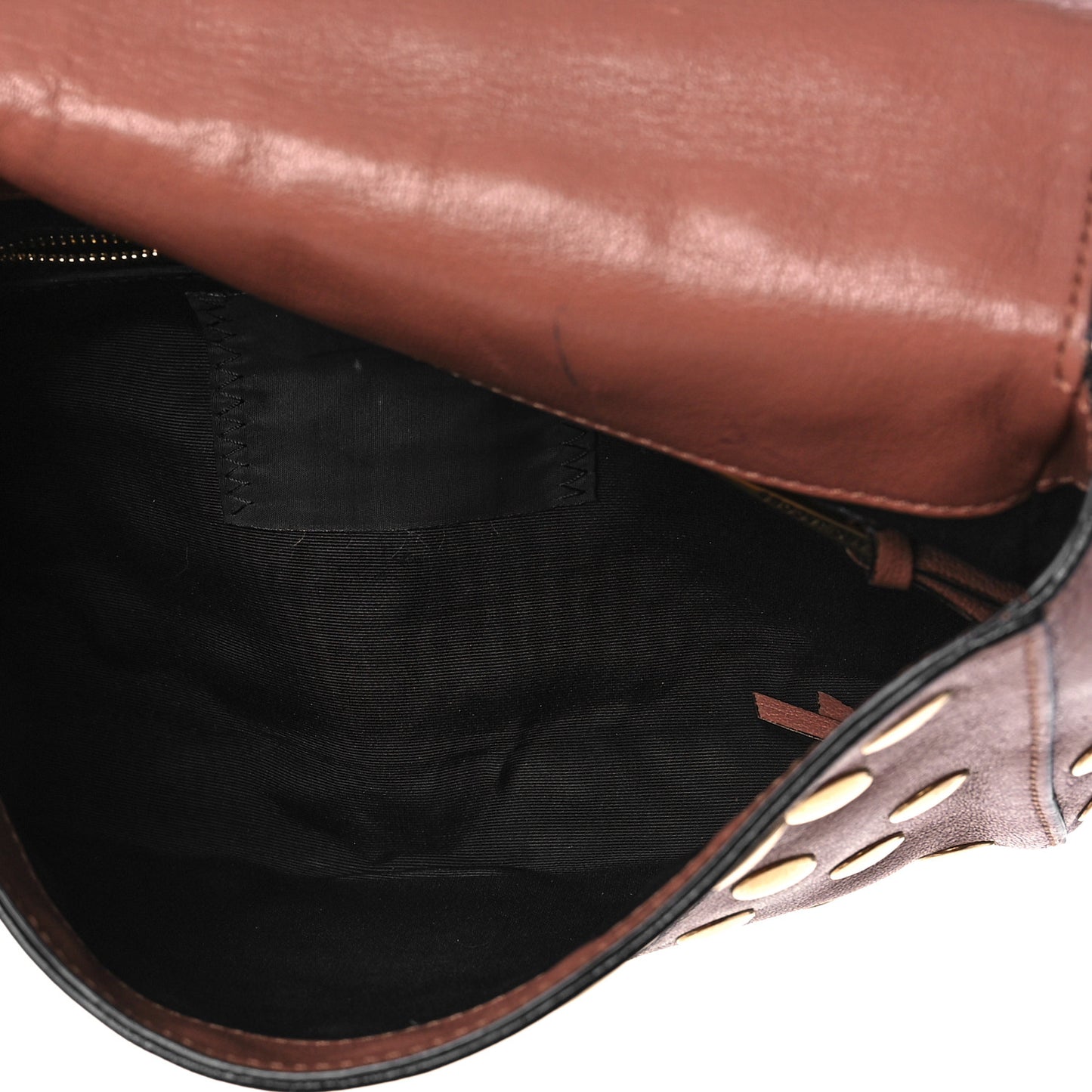 Goatskin Grommet Gotham Eyelet Shoulder Bag Beige