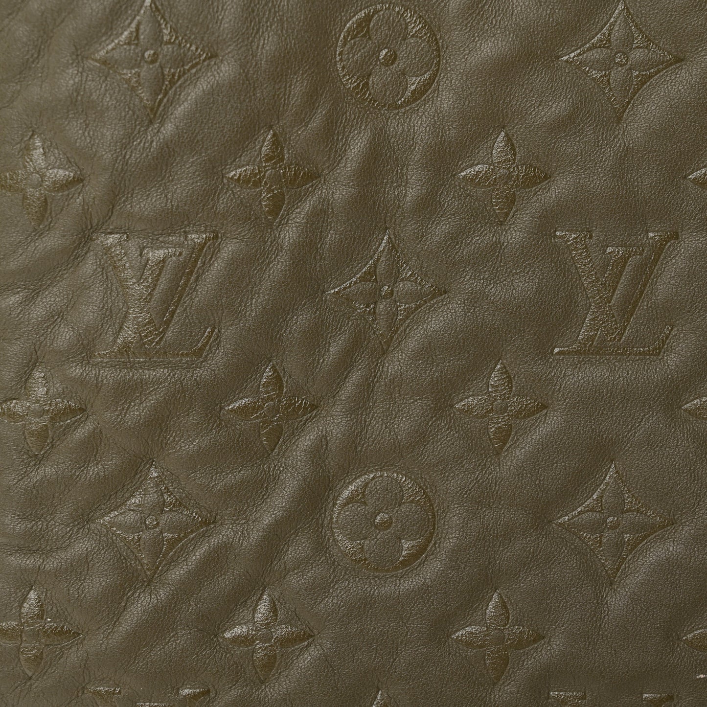 Lambskin Embossed Monogram Coussin MM Khaki