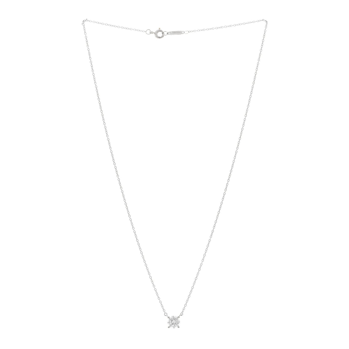 Platinum Diamond .80ct Solitaire Pendant Necklace