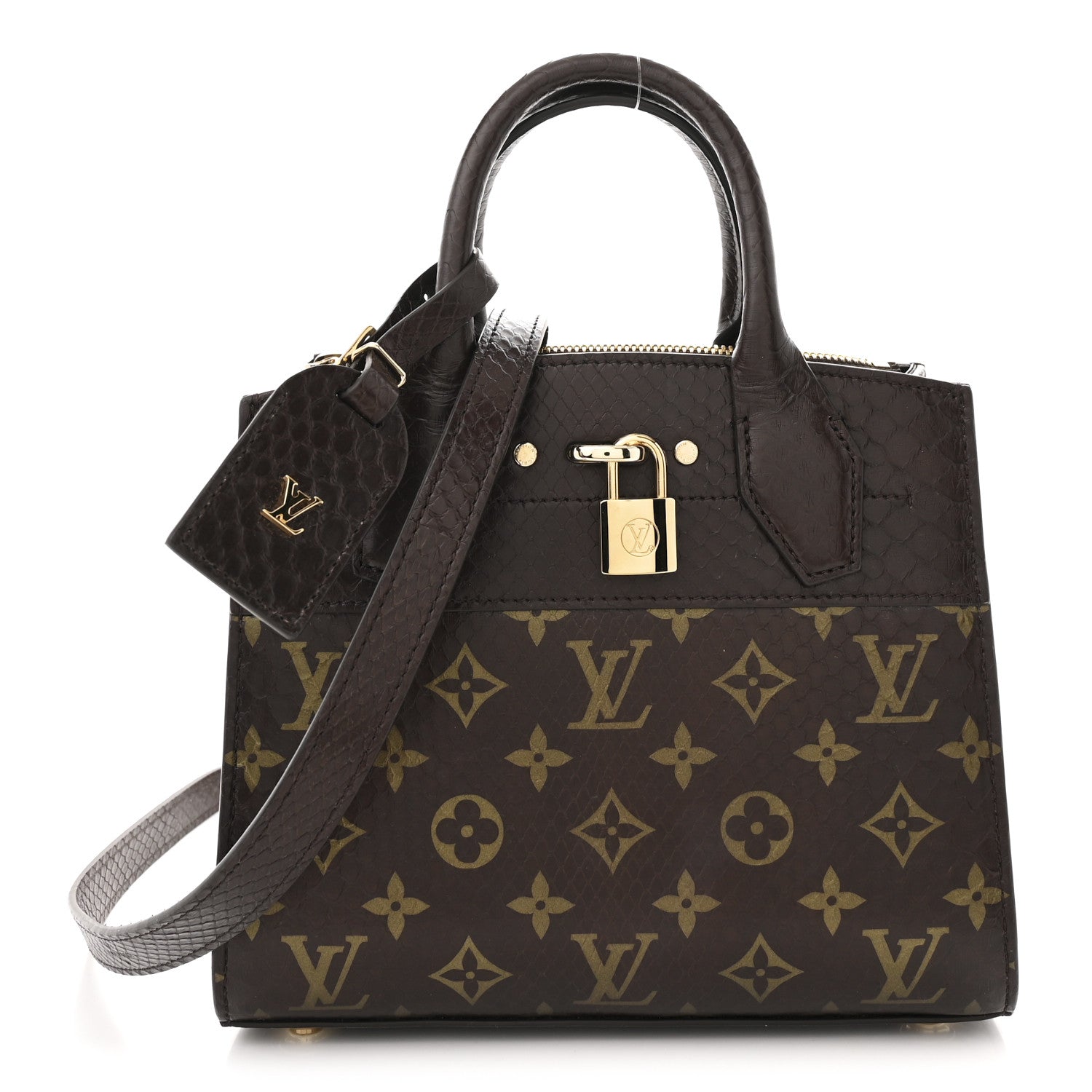 Louis Vuitton Snakeskin Monogram City Steamer Mini Brown 1734881