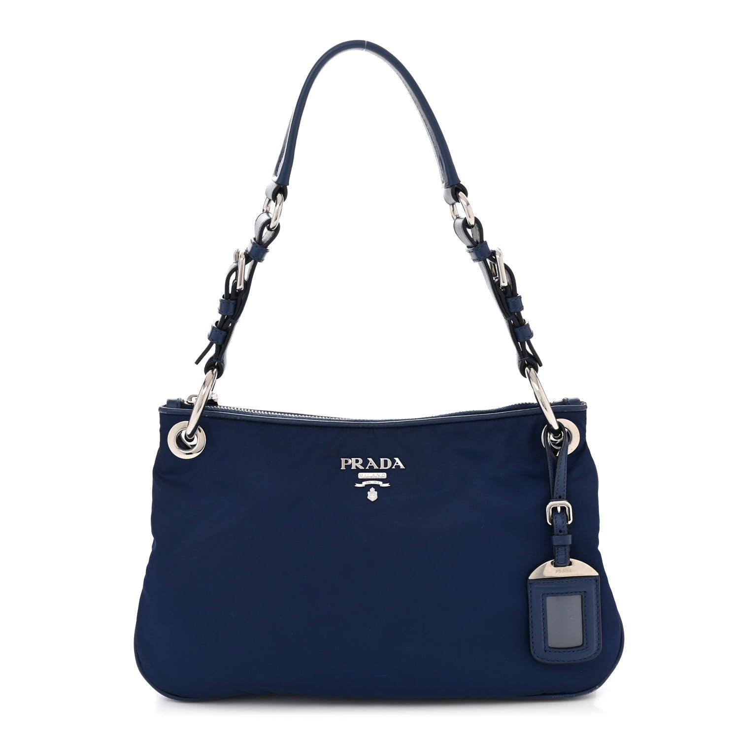 Prada Tessuto Nylon Soft Calfskin Shoulder Bag Royal 1 of 13