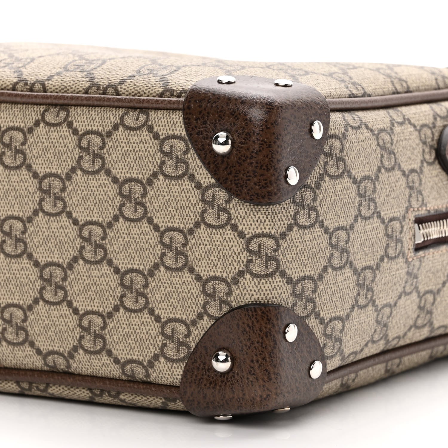 Gucci GG Supreme Monogram Textured Calfskin Square Messenger Bag Beige Ebony New Acero 10 of 10