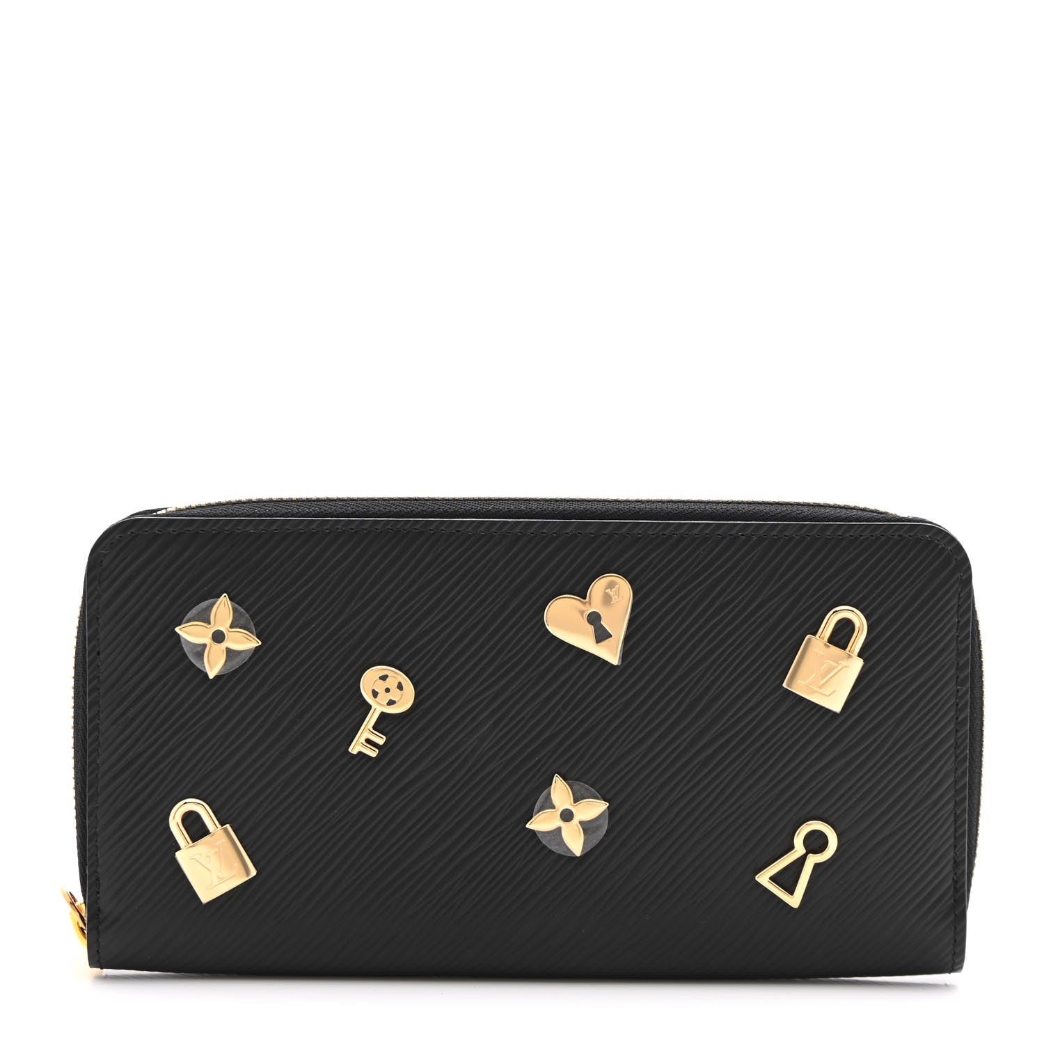 Louis Vuitton LOUIS VUITTON Epi Love Lock Zippy Wallet Black 1 of 9
