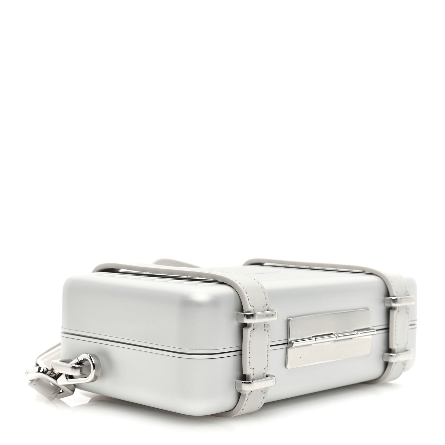 X RIMOWA Aluminum Personal Clutch On Strap Silver