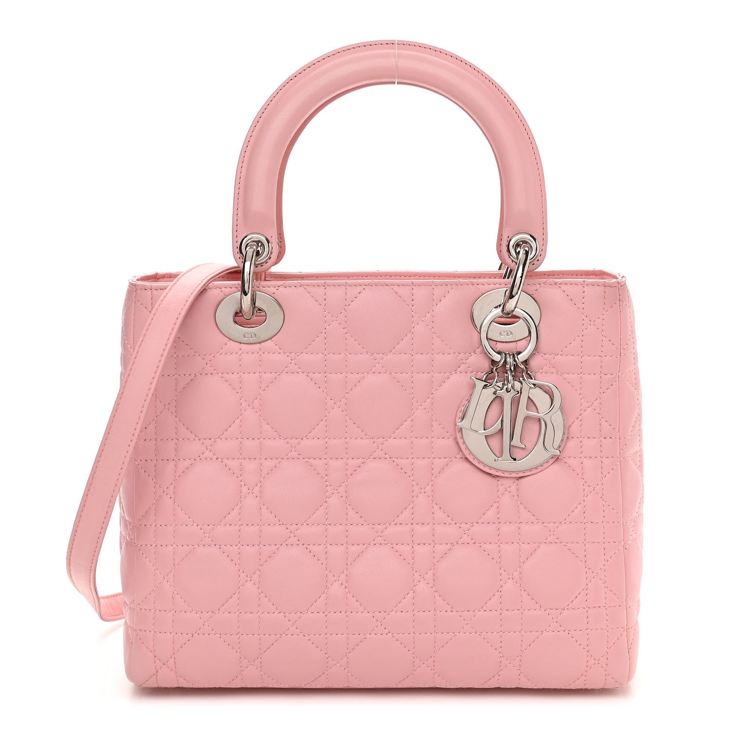 Christian Dior Lambskin Cannage Medium Lady Dior Light Pink 1 of 9