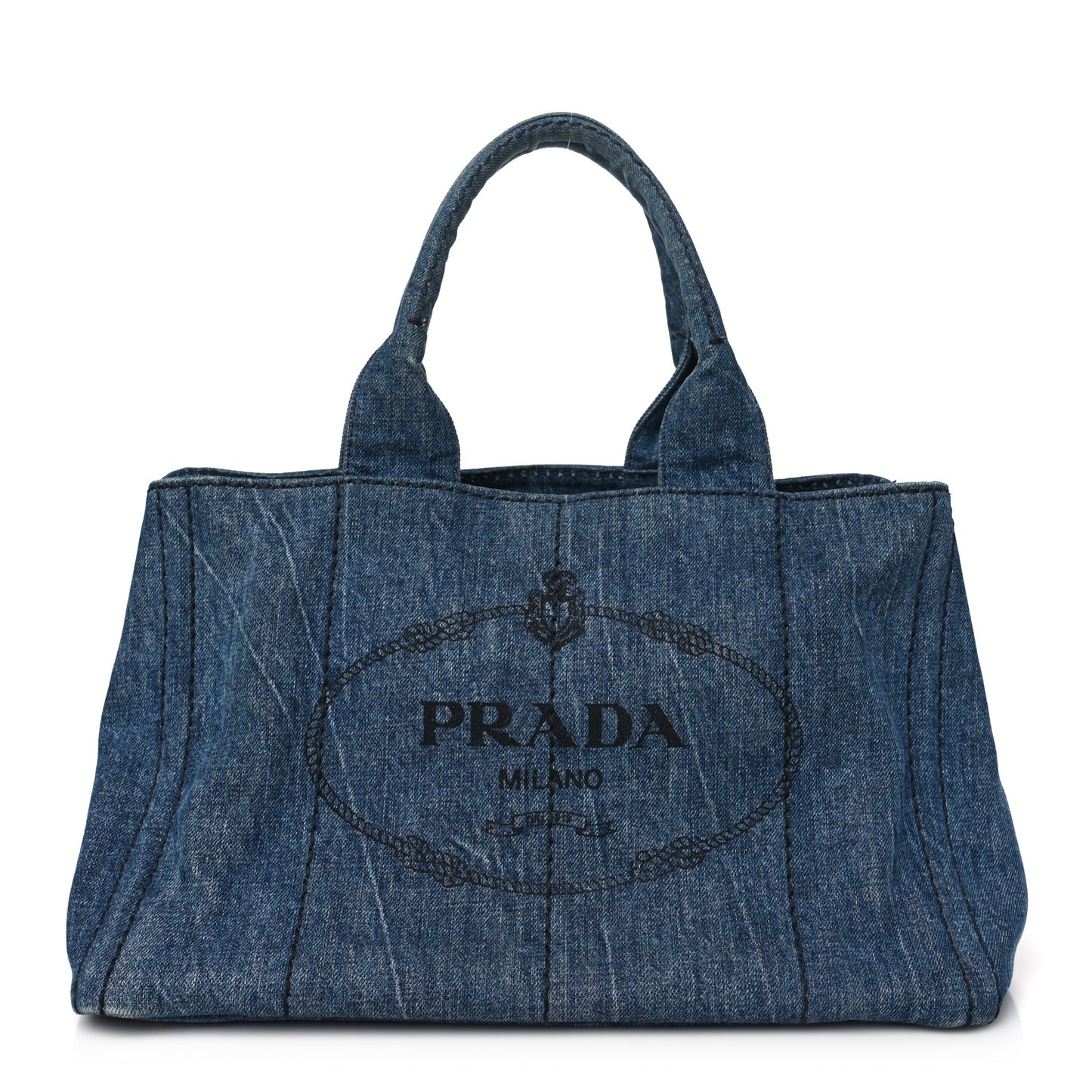 Denim Logo Tote Bleu