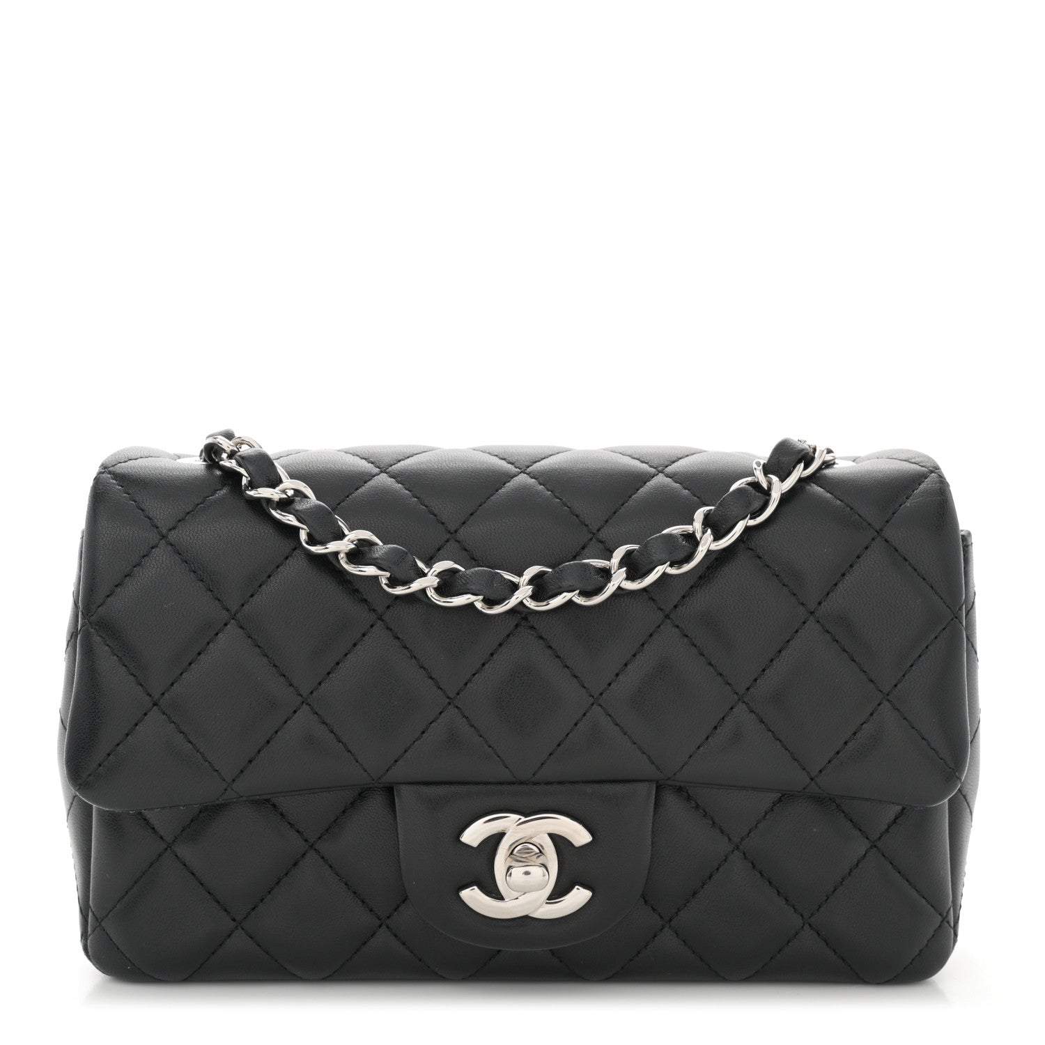 Chanel Lambskin Quilted Mini Rectangular Flap Black 1 of 11