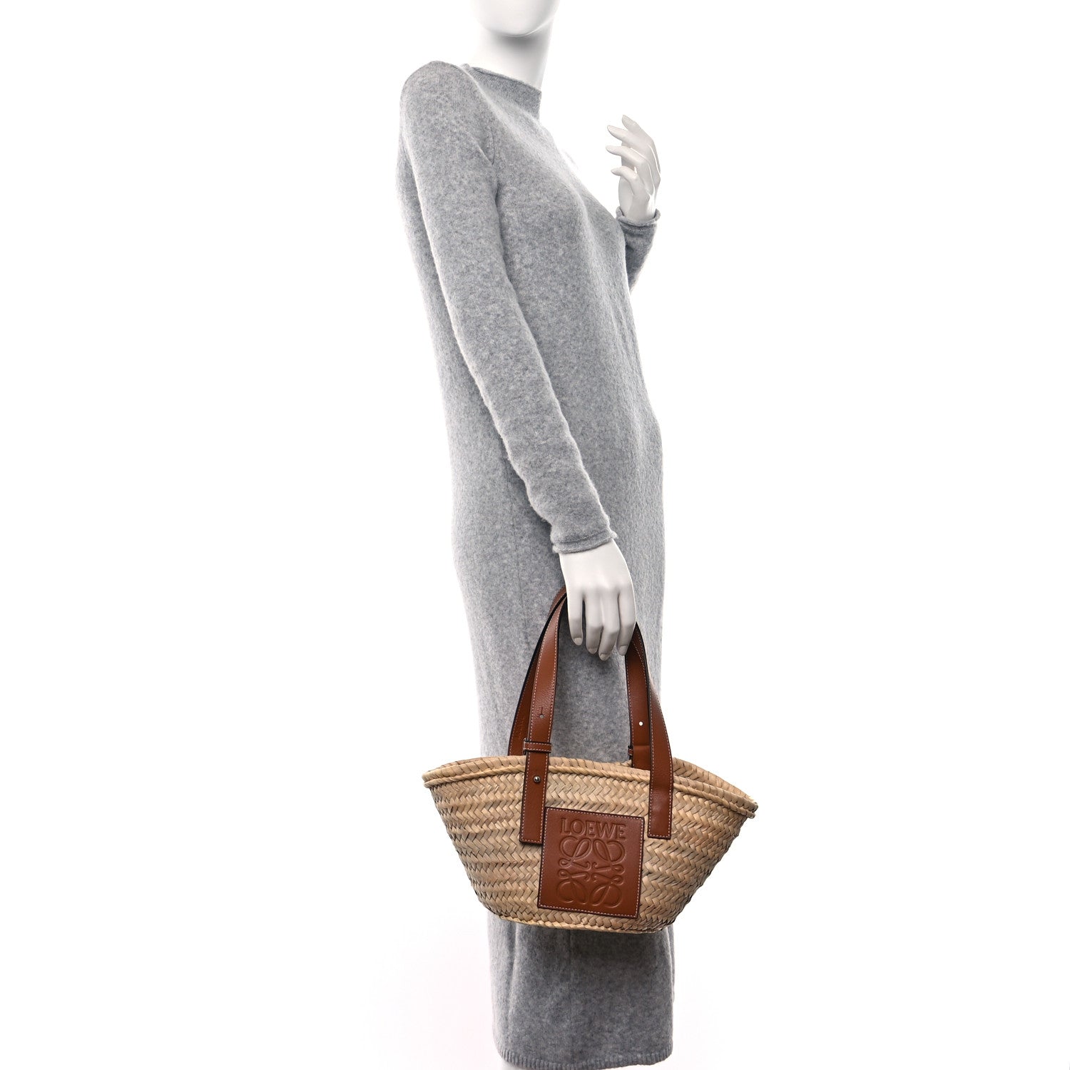 Loewe Raffia Small Basket Tote Bag Natural Tan 3 of 8