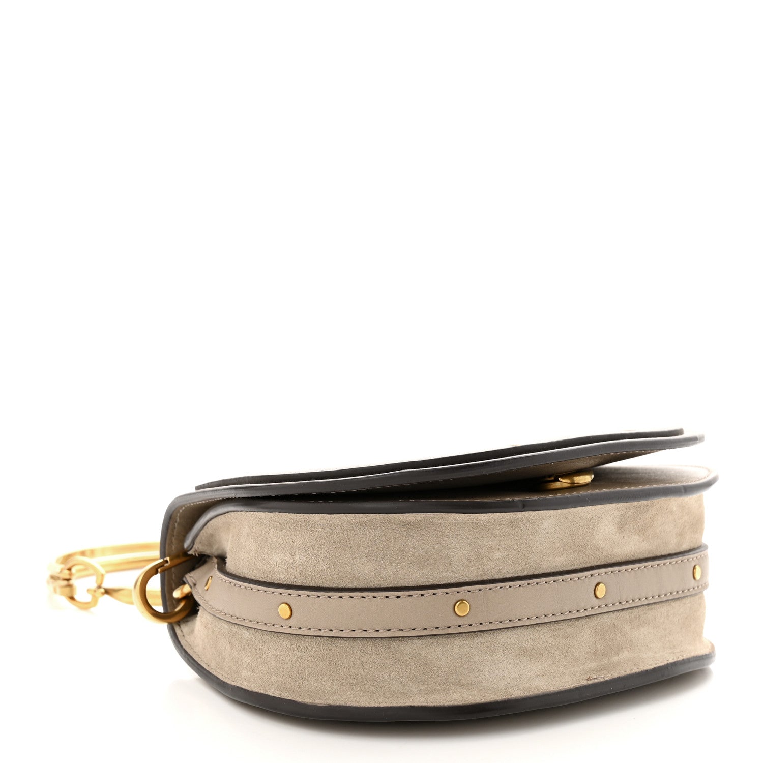 Chloe Calfskin Suede Small Nile Bracelet Bag Motty Grey 4 of 11