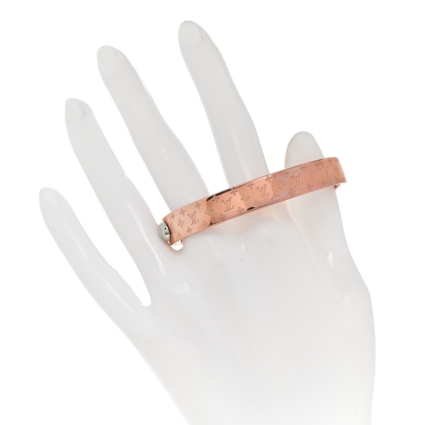 Brass Monogram Nanogram Cuff S Pink Gold