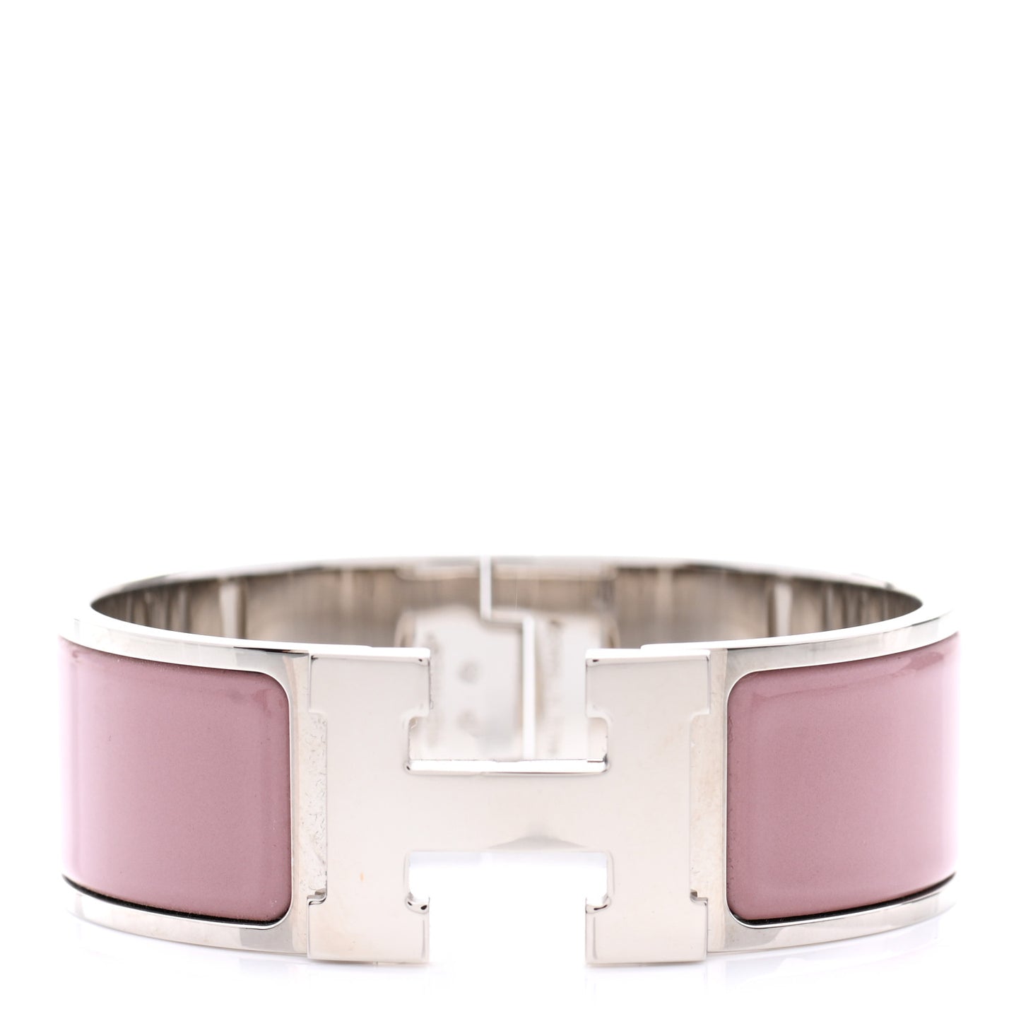 Enamel Wide Clic Clac H Bracelet PM Rose Poudre