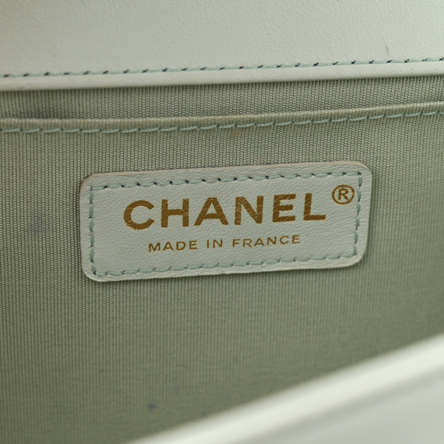 Lambskin Quilted Medium Boy Flap Light Green