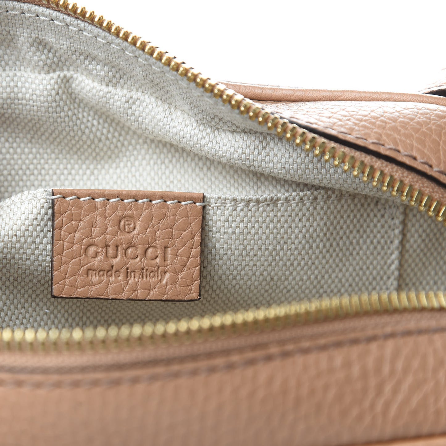 Pebbled Calfskin Small Soho Disco Bag Camelia
