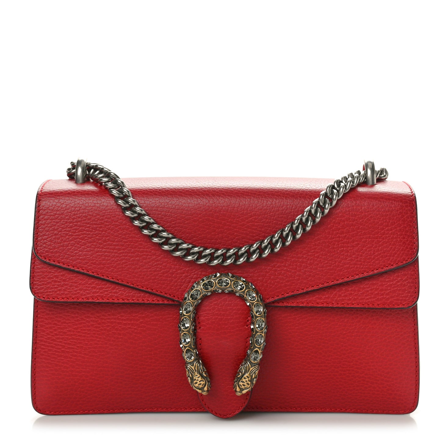 Dollar Calfskin Swarovski Crystal Small Dionysus Shoulder Bag Hibiscus Red