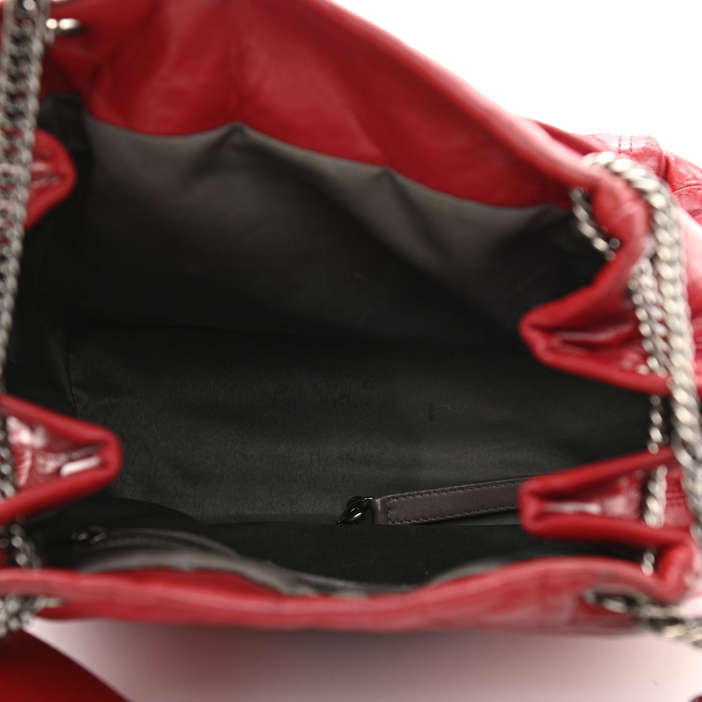 Lambskin Square Stitched Lax Accordion Shoulder Bag Red