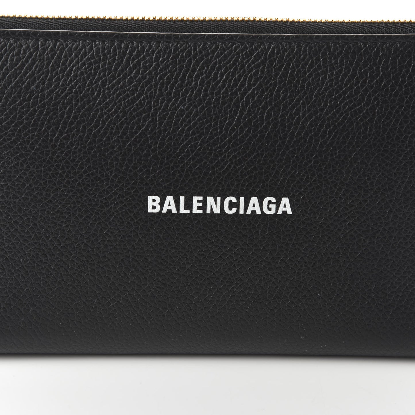 Calfskin Logo Everyday Continental Zip Around Wallet Black