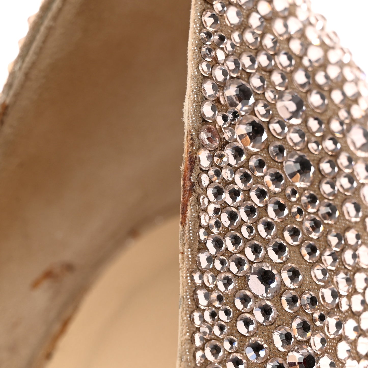 Crystal Shimmer Suede 100 Pumps 36 Gold