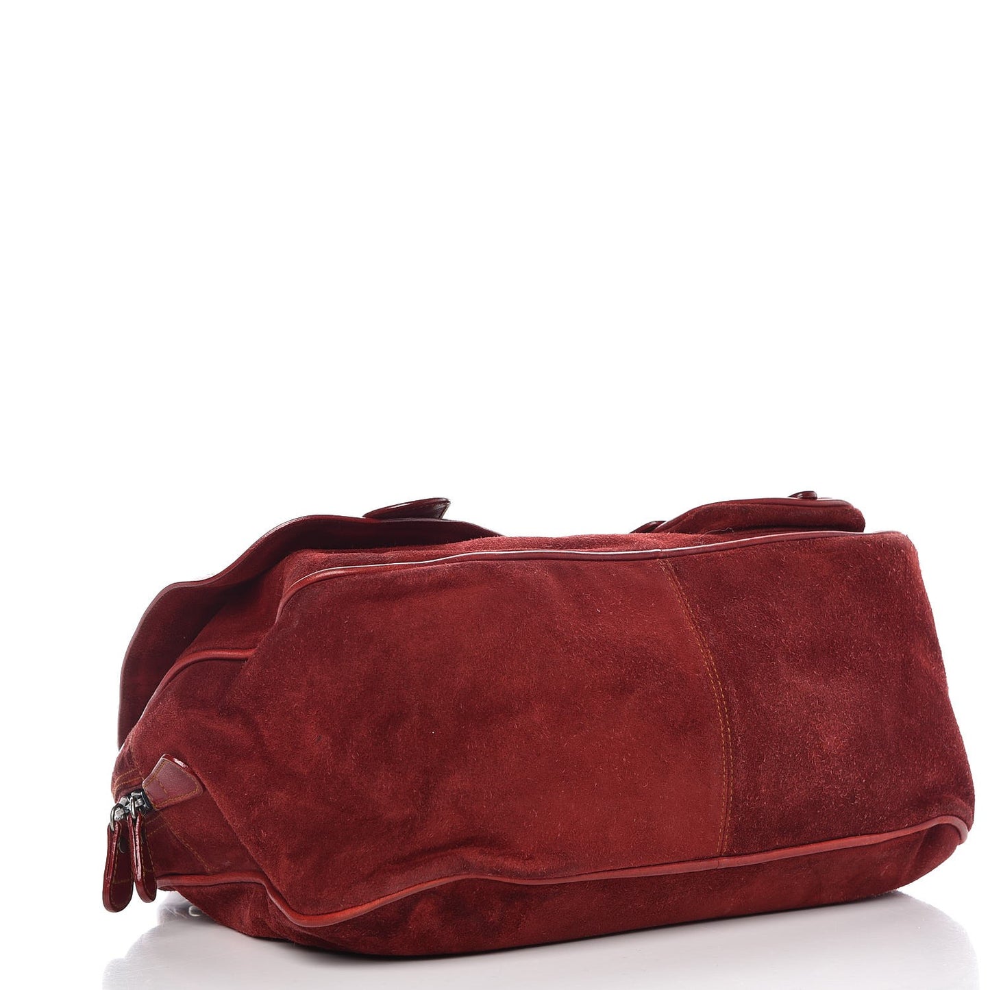 Suede Gaucho Saddle Bag Red