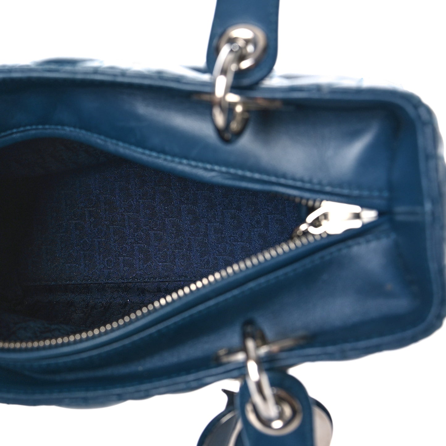 Lambskin Cannage Medium Lady Dior Blue