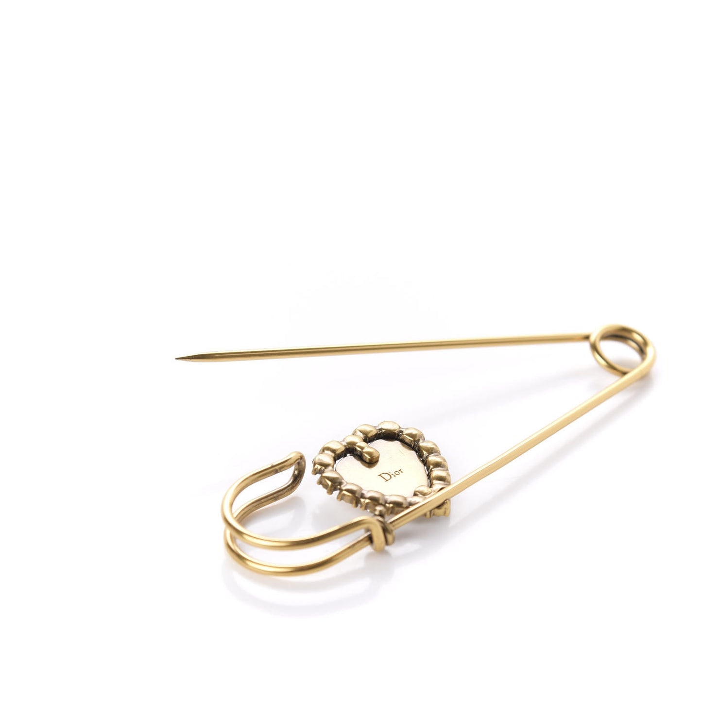 Crystal Heart Jadior Brooch Aged Gold