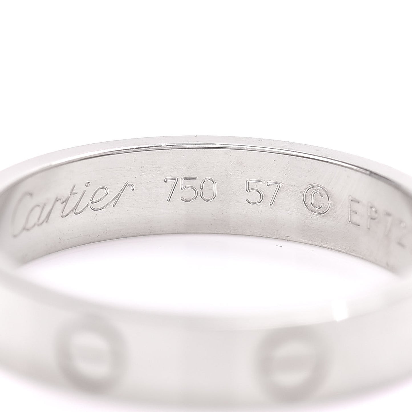 18K White Gold 3.5mm LOVE Wedding Band Ring 57 8