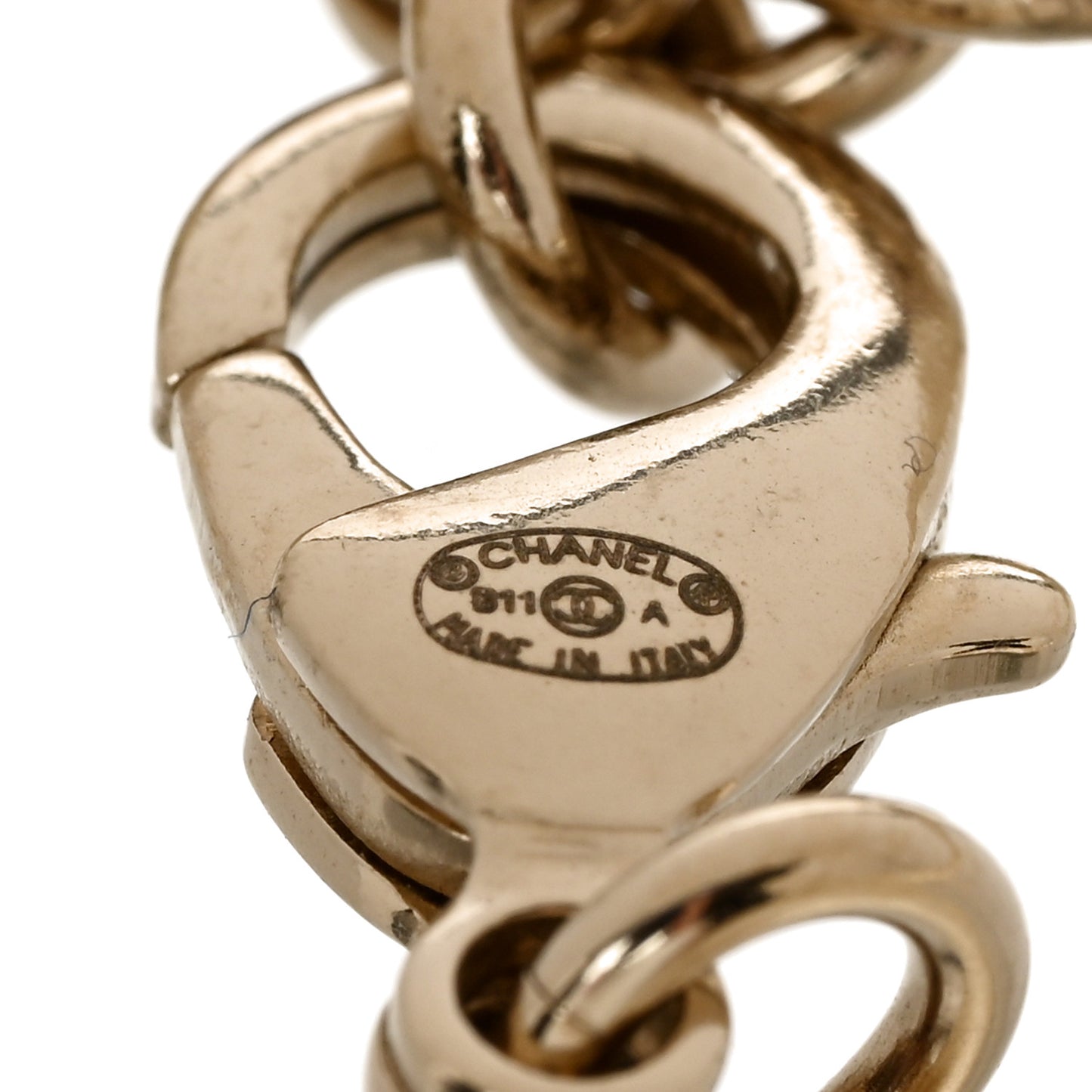 Pearl Crystal CC Bracelet Gold