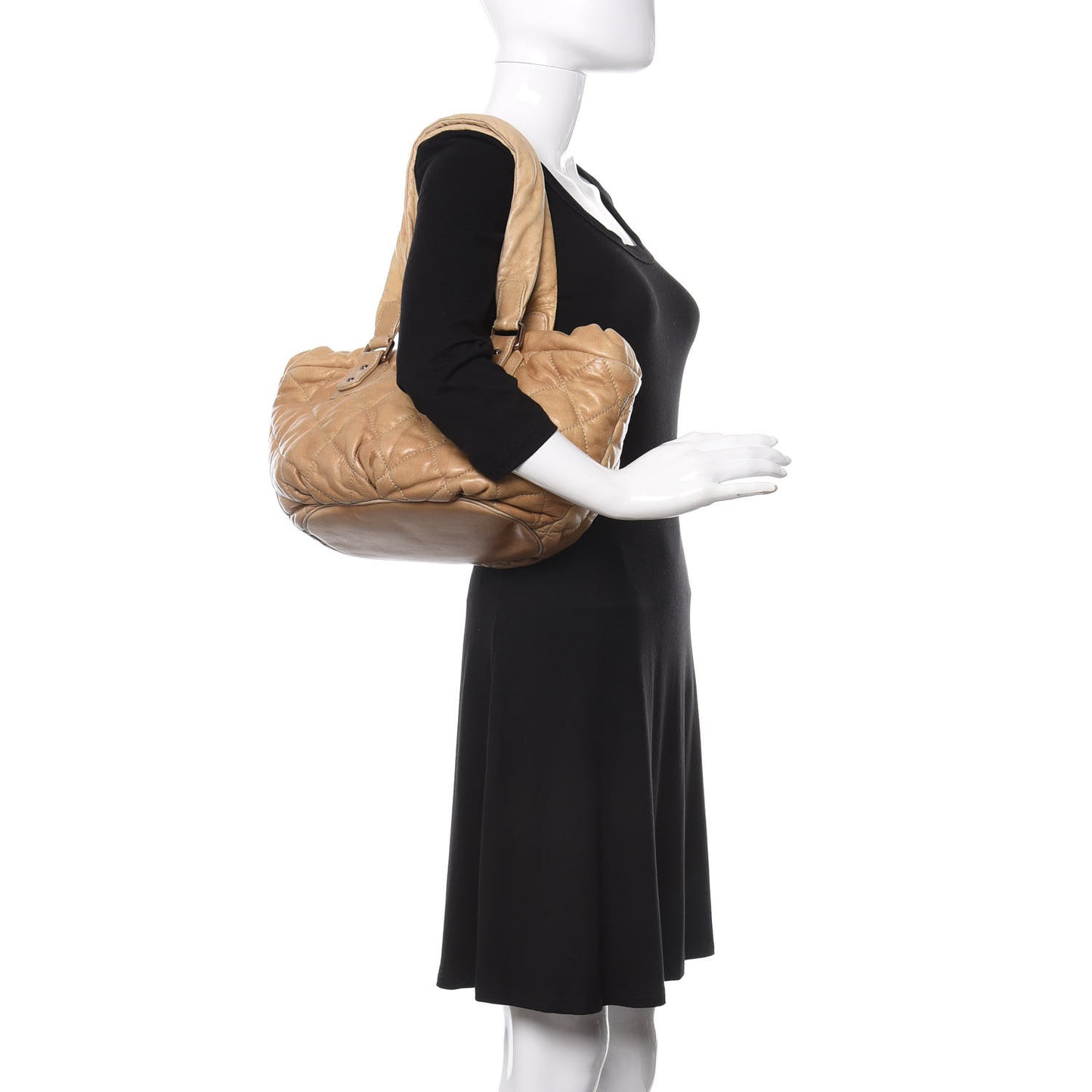 Lambskin Quilted Cloudy Bundle East West Tote Light Beige