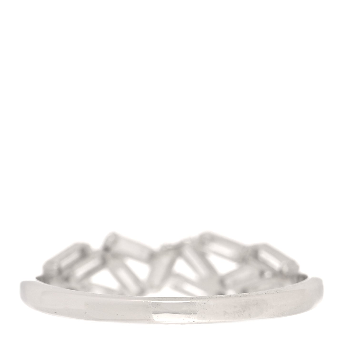 18K White Gold Diamond Baguette Fireworks Ring 54 6.75