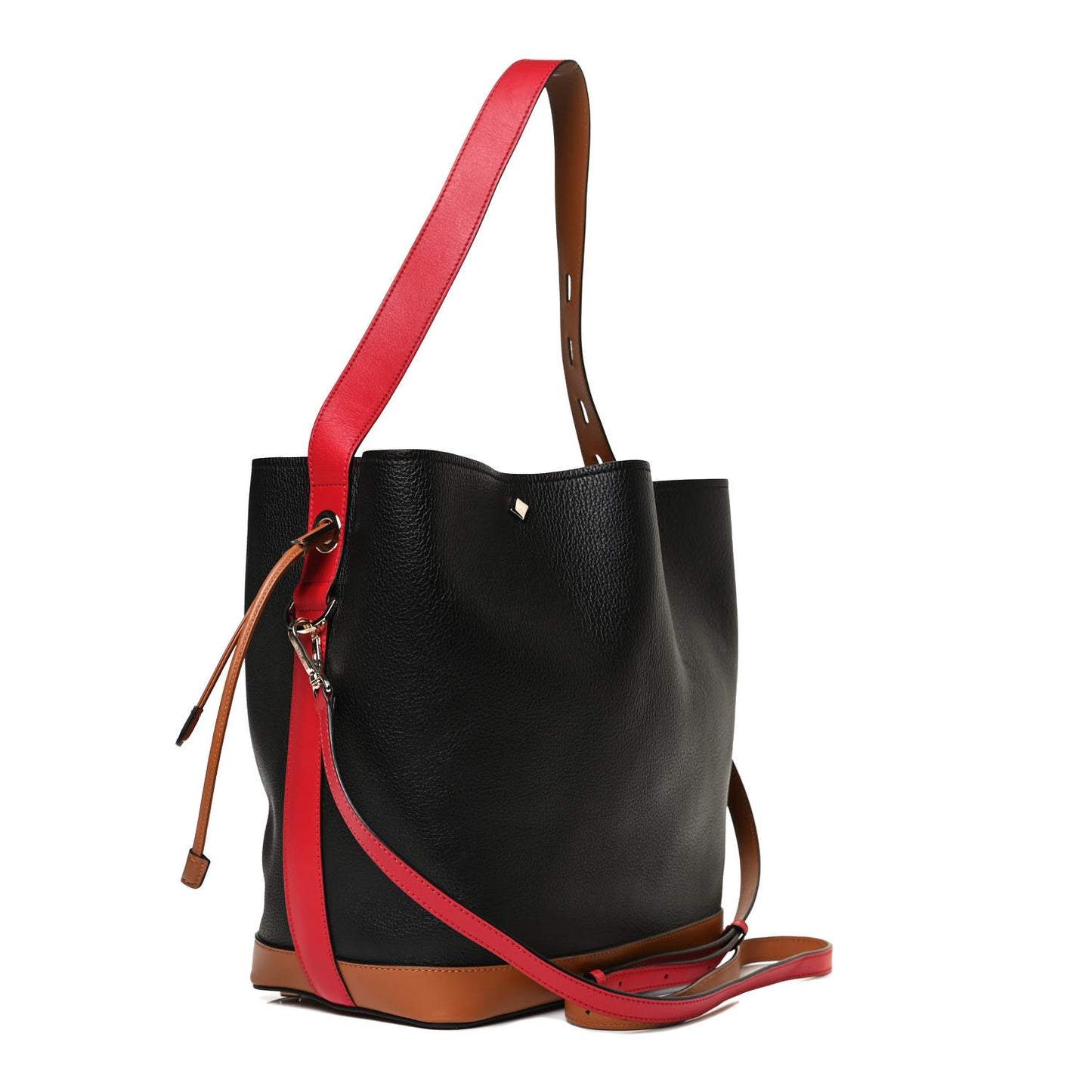 Goatskin Medium Milano Drawstring Bag Black