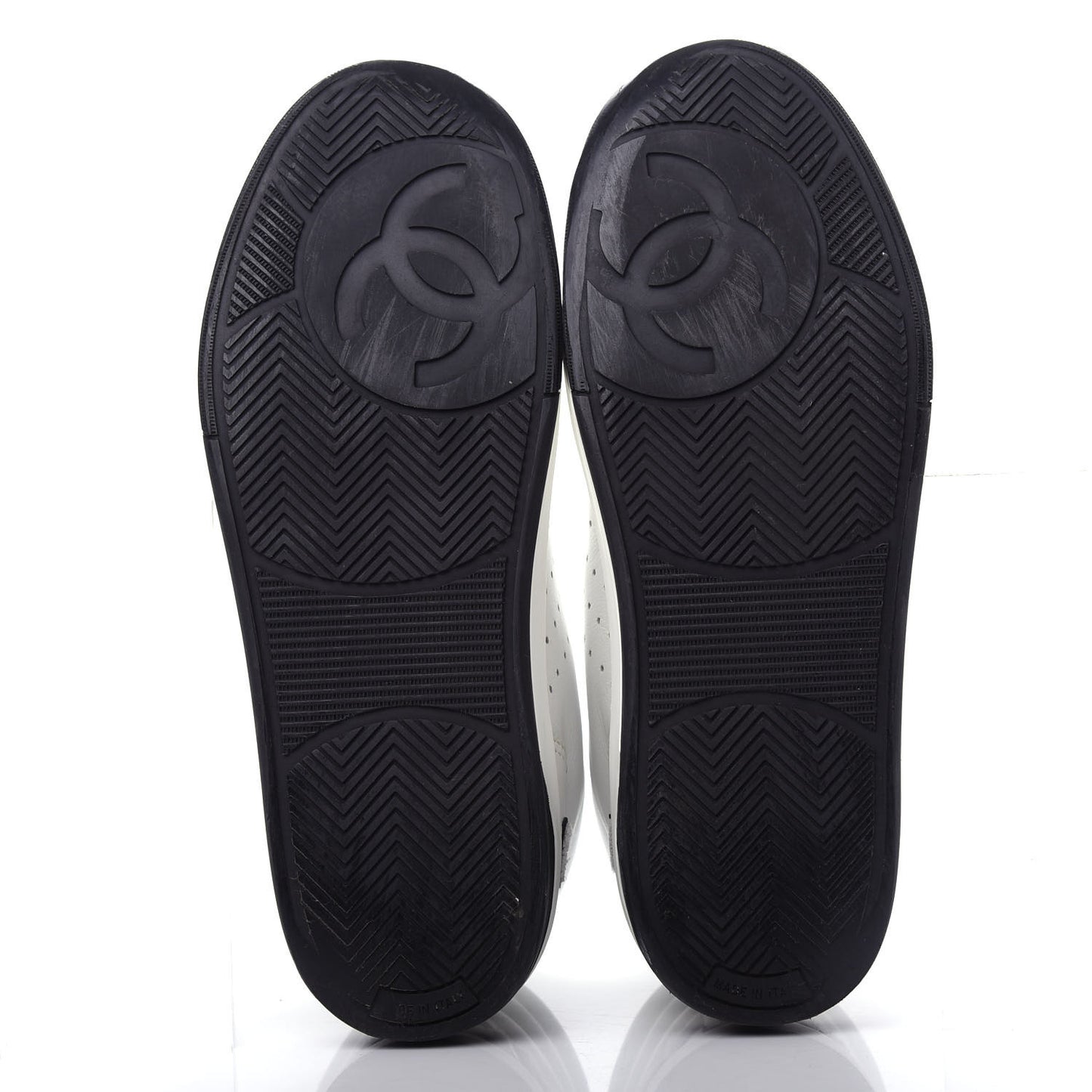 Calfskin Womens Logo High Top Sneakers 40.5 Black White
