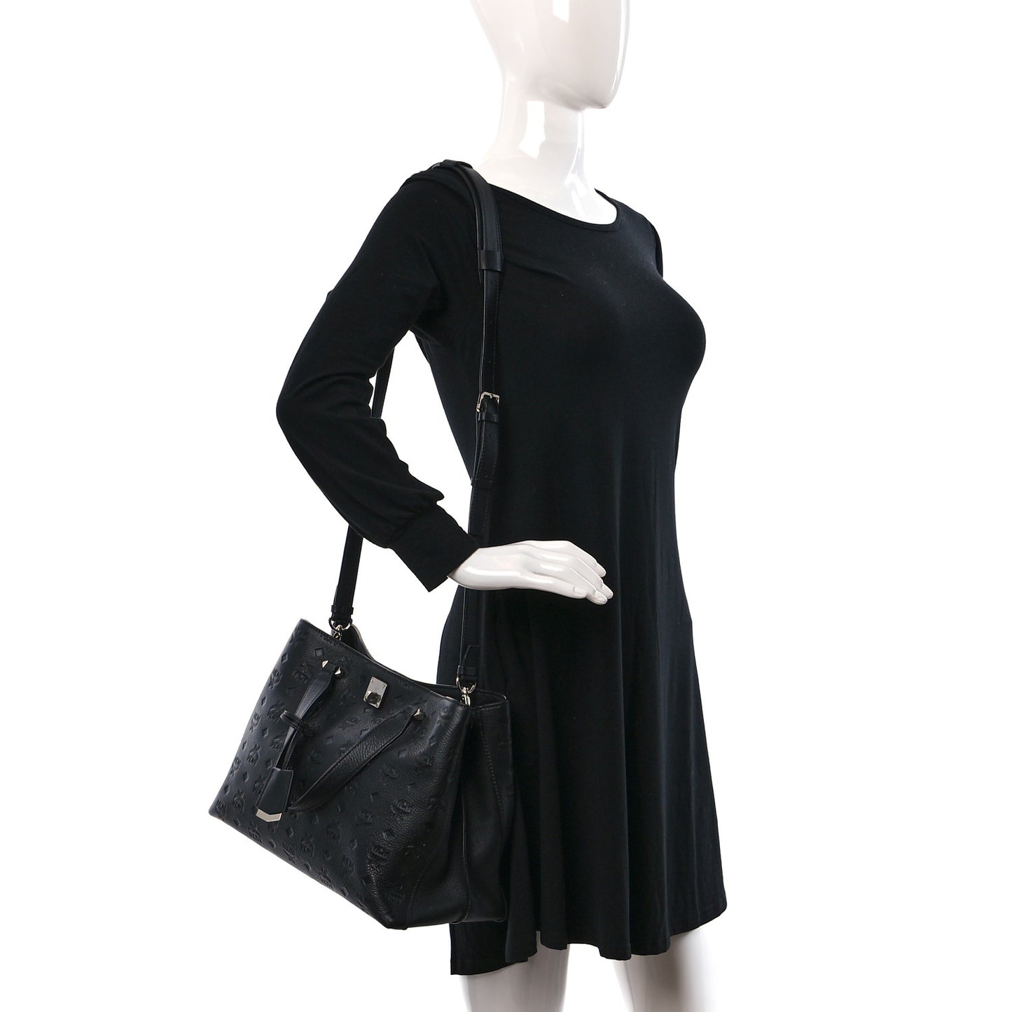 Calfskin Ottomar Monogram Large Essential Tote Black