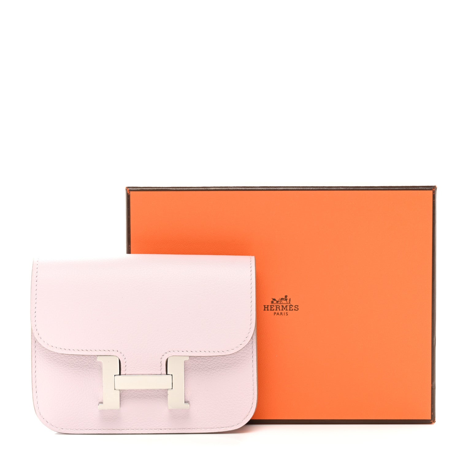 Hermes Evercolor Bi-Color Constance Slim Wallet Mauve Pale Rouge Sellier 11 of 11