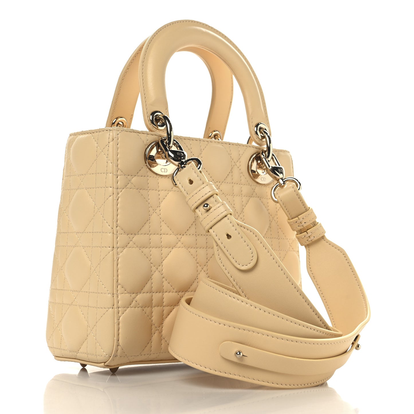 Lambskin Cannage Small My ABCDior Lady Dior Soft Yellow