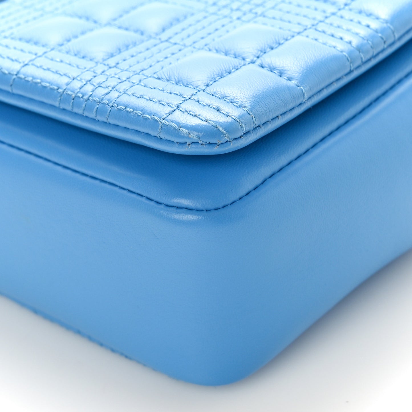 Lambskin Quilted Small Lola Bag Blue