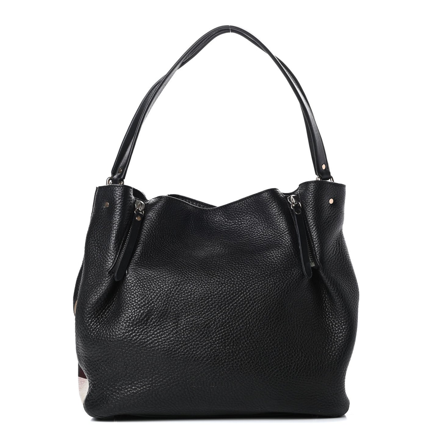 Grainy Calfskin House Check Medium Maidstone Black
