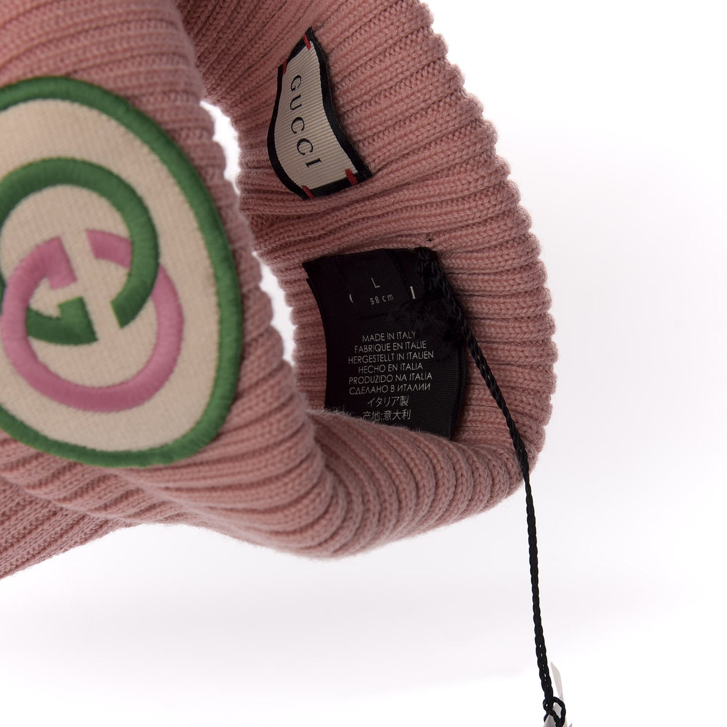 Wool Interlocking G Patch Visor L Pink