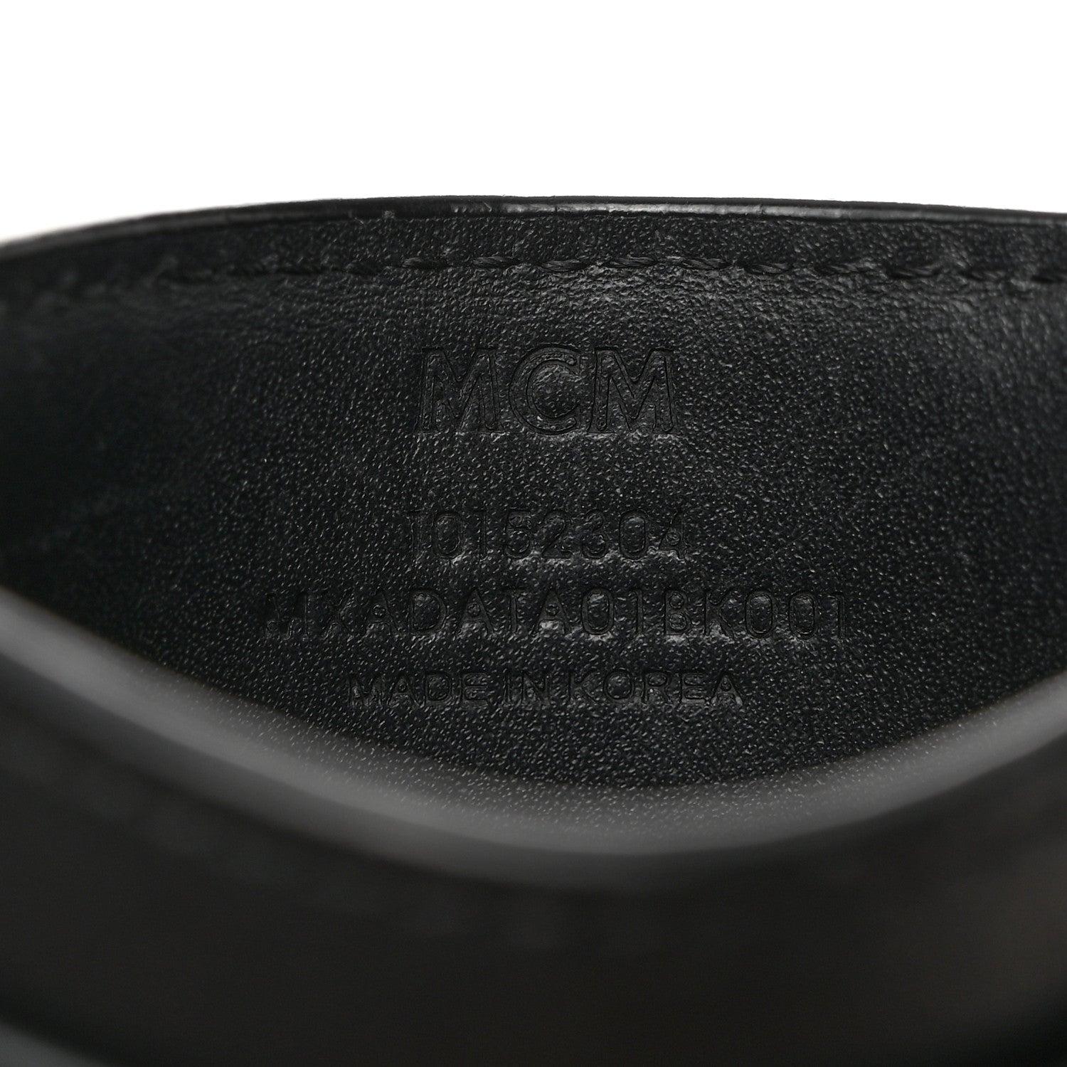 MCM Calfskin Visetos Mini Aren Maxi Monogram Card Case Black 5 of 6