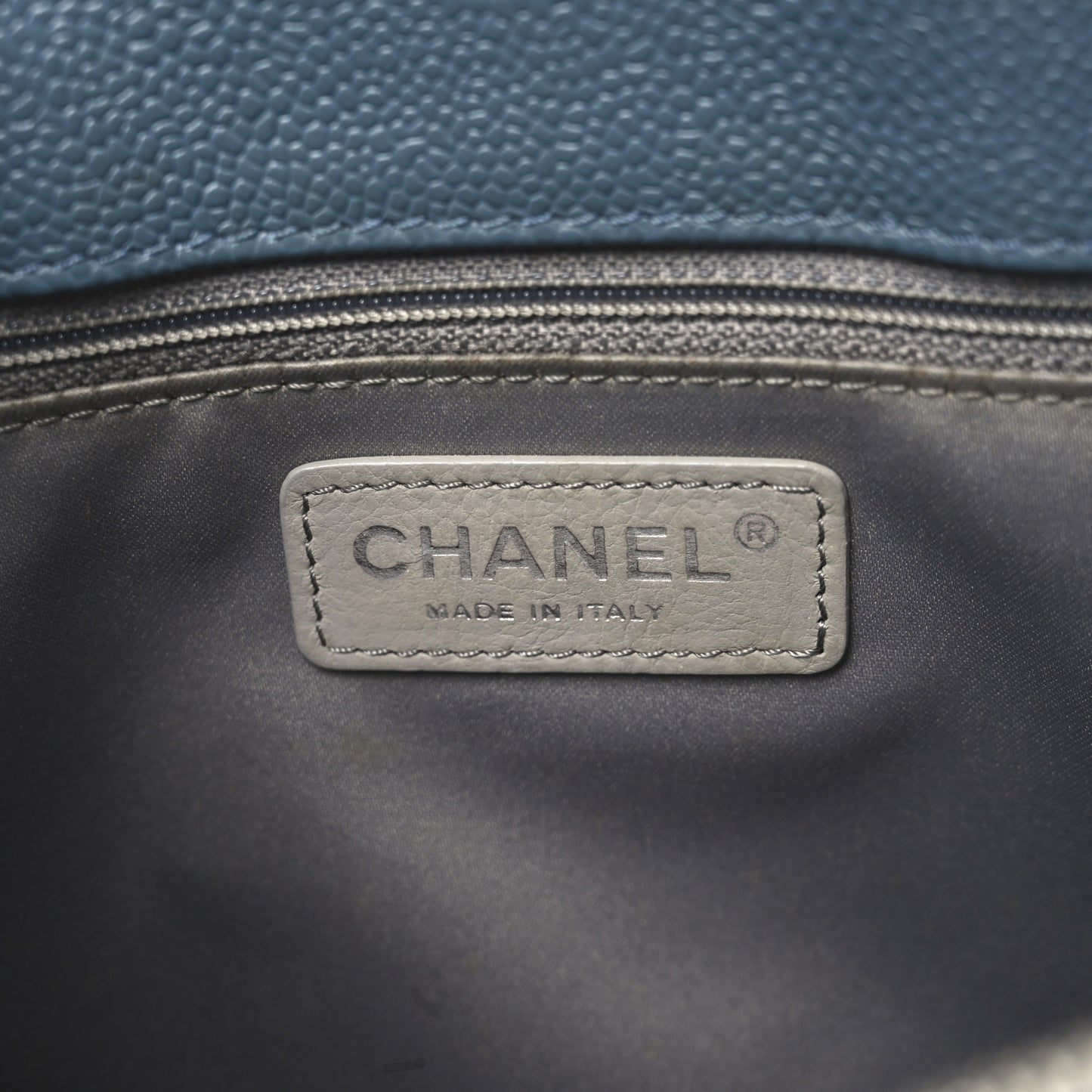 Caviar Quilted Grand Shopping Tote GST Dark Blue